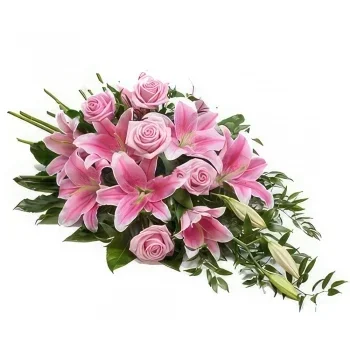 Bulgaria kukat- Pink Hue Sympathy Flowers -asetelma