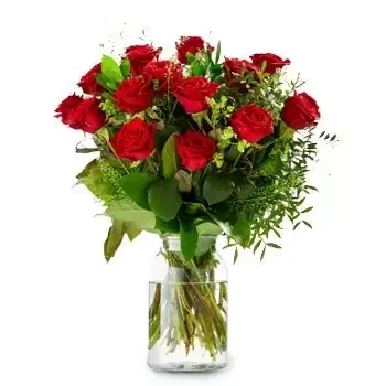 Bern blommor- Söt röd ros Blomma Leverans
