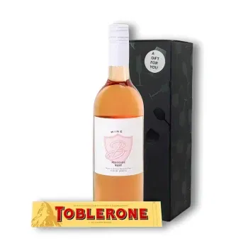 flores Alicante floristeria - Set de regalo de vino rosado