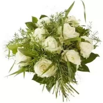 Bern blommor- Söt vit ros Blomma Leverans