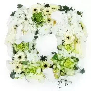 Pau kvety- Antistène biely kvetinový smútočný šál Aranžovanie kytice
