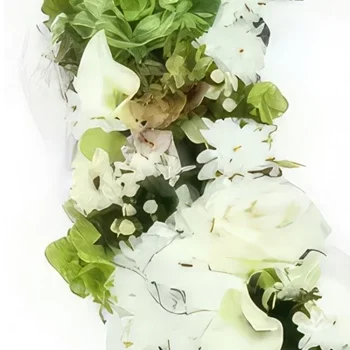 Lille blomster- Aristofanes hvit blomsterkrans Blomsterarrangementer bukett