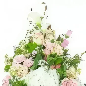 flores París floristeria -  Guirnalda de flores aurore hecha a mano Ramo de flores/arreglo floral