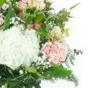 flores de Marselha- Coroa de flores artesanal Aurora Bouquet/arranjo de flor