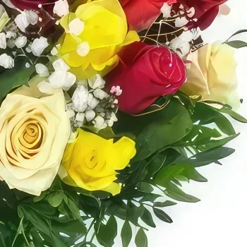 بائع زهور تولوز- باقة برشلونة الملونة المستديرة باقة الزهور