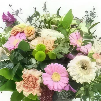 Tarbes цветя- Кошница с розови и сьомгови селски цветя Arte Букет/договореност цвете