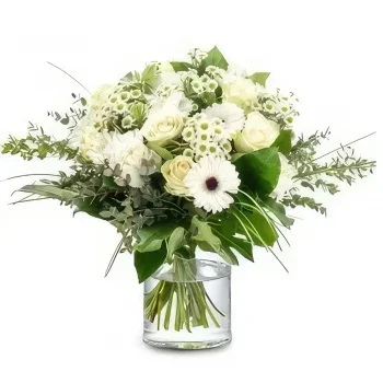 אמסטרדם פרחים- זר לבן יפהפה זר פרחים/סידור פרחים