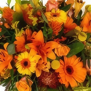 fleuriste fleurs de Groningen- Nuances d'orange Biedermeier Bouquet/Arrangement floral