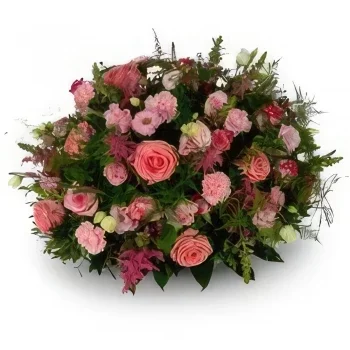 Den Haag bloemen bloemist- Biedermeier roze kleuren Boeket/bloemstuk