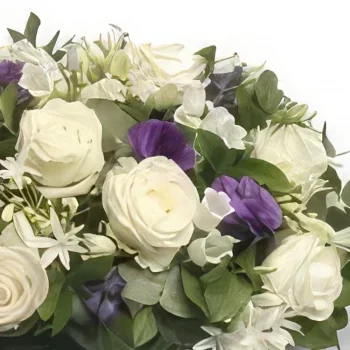 بائع زهور المير- بيدرمير أبيض / أرجواني باقة الزهور