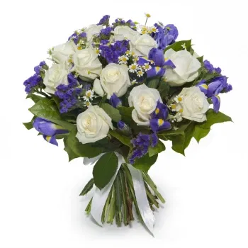 fiorista fiori di Sardinia- Bouquet Di Rose Bianche Per Nascita O Battesi