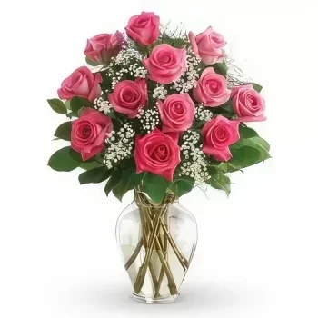 بائع زهور مدينة البندقية- البهجة الوردية باقة الزهور