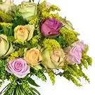 Taunton flowers  -  Roses and Solidago Harmony Flower Bouquet/Arrangement