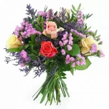 Acquin-Westbecourt kvety- Ružová a fialová rustikálna kytica Varna Kvet Doručenie