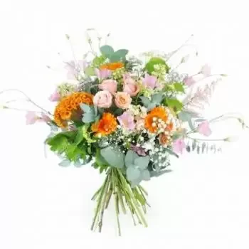 Ahuille kwiaty- Dubliński różowo-pomarańczowy bukiet country Kwiat Dostawy