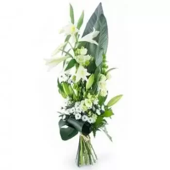 Pau online Blomsterhandler - Hvid sørgebuket, Kondolerer Buket