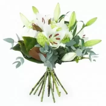 Μαρτινίκα λουλούδια- Μπουκέτο με κρίνους & λευκά λουλούδια Μπριζ Μπουκέτο/ρύθμιση λουλουδιών