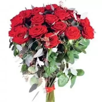 Ranska kukat- Kimppu Punaisia Ruusuja Noblesse