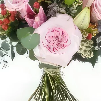 fleuriste fleurs de Toulouse- Bouquet de fleurs en camaïeux de rose Porto Bouquet/Arrangement floral