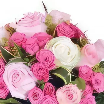 Kiva kukat- Kimppu vaaleanpunaisia ruusuja Pompadour Kukka kukkakimppu