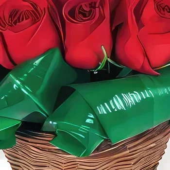 Στρασβούργο λουλούδια- Μπουκέτο με κόκκινα τριαντάφυλλα Brazilia Μπουκέτο/ρύθμιση λουλουδιών