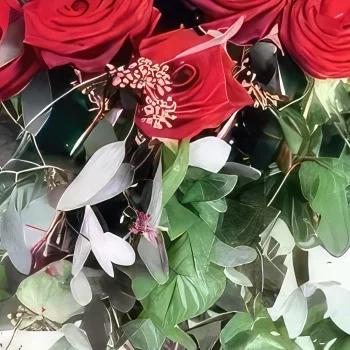 Paris blomster- Buket røde roser Noblesse Blomst buket/Arrangement