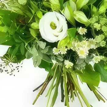 Pau kwiaty- Bukiet rustykalnych i białych kwiatów Ajaccio Bukiet ikiebana