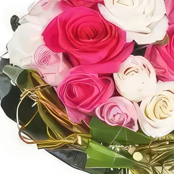 Lille kukat- Kimppu valkoisia ja vaaleanpunaisia ruusuja D Kukka kukkakimppu