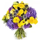 Paris Blumen Florist- Bouquet von gelben und lila Blumen Antoine Bouquet/Blumenschmuck