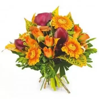 Aincourt bloemen bloemist- Knapperig sinaasappelboeket Bloem Levering