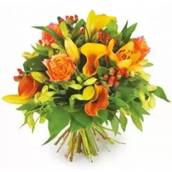 Aissey kukat- Tonic-oranssi kukkakimppu Kukka Toimitus