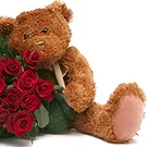 Ufa flowers  -  6 Red Roses Plus Teddy Bear Flower Bouquet/Arrangement