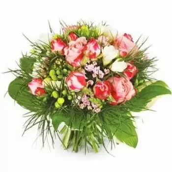 Aimargues kwiaty- Okrągły bukiet pieszczot Kwiat Dostawy