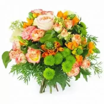 Marsylia kwiaty- Okrągły bukiet kwiatów pomarańczy z Kolonii Kwiat Dostawy
