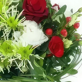 Paris blomster- Buket blev hvid, grøn og rød Palermo Blomst buket/Arrangement