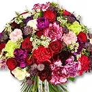 Garhoud flowers  -  Bouquet with Carnations and Red Roses Flower Bouquet/Arrangement