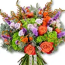 United Arab Emirates flowers  -  Bouquet with Orange Roses and Green Hydrangea Flower Bouquet/Arrangement