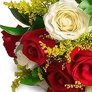 Santa Maria flowers  -  Bouquet of 10 White and Red Roses Flower Bouquet/Arrangement
