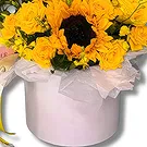 Garhoud flowers  -  Bright Flowers and Chocolate Surprise Flower Bouquet/Arrangement