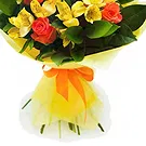Italy flowers  -  Bouquet of orange roses and yellow astromeria Flower Bouquet/Arrangement