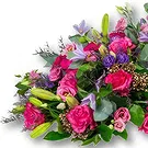 Holandia kwiaty- Pół trumny 90-100 cm - jasnoróżowy i Bukiet ikiebana