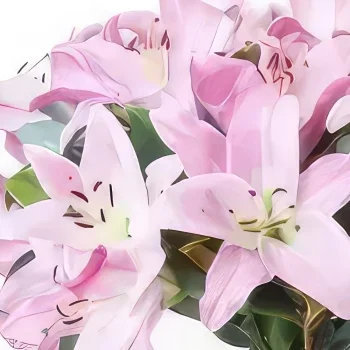 Нант цветя- Букет от брюкселски розови лилии Букет/договореност цвете