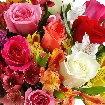 Λιλ λουλούδια- Πολύχρωμη ανθοδέσμη έκπληξη Μπουκέτο/ρύθμιση λουλουδιών