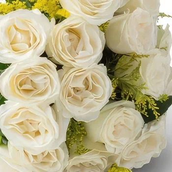 Σαλβαντόρ λουλούδια- Μπουκέτο από 18 Λευκά Τριαντάφυλλα και Αφρώδη Μπουκέτο/ρύθμιση λουλουδιών