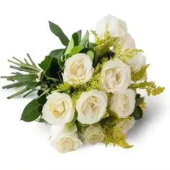 fortaleza kukat- Kimppu 12 valkoista ruusua Kukka kukkakimppu