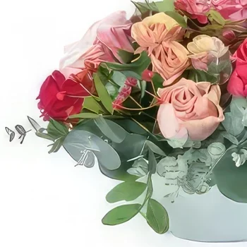fleuriste fleurs de Toulouse- Composition florale ronde de rose Caracas Bouquet/Arrangement floral