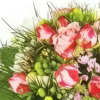 بائع زهور نانت- باقة مداعب دائرية باقة الزهور