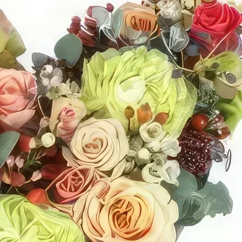 リヨン 花- カサブランカ牧歌的なフラワーハート 花束/フラワーアレンジメント