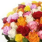 Ad Dilam blomster- 50 blandede roser Blomsterarrangementer bukett
