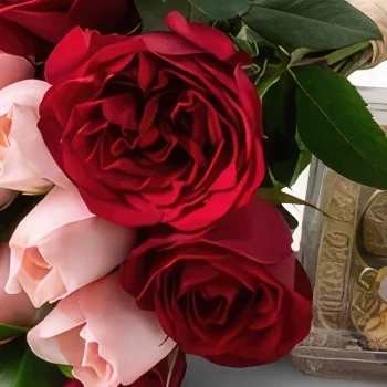 fiorista fiori di San Paolo- Bouquet di 15 rose e cioccolatini bicolore Bouquet floreale